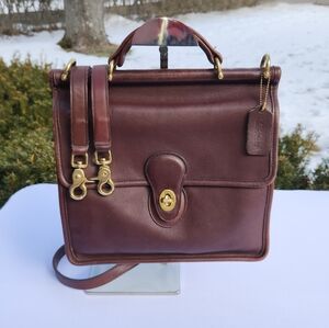 Vintage Coach Willis Bag Purse 9927 Glove Tanned Soft Brown Leather turn lock